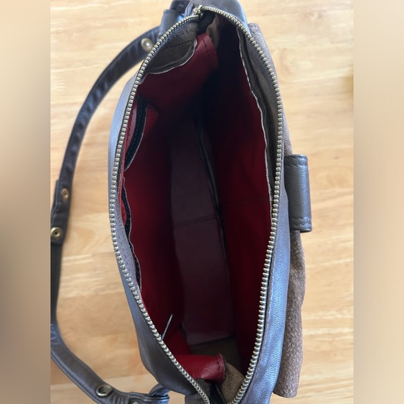 Vintage Brown Suede & Leather Purse - Picture 6 of 7